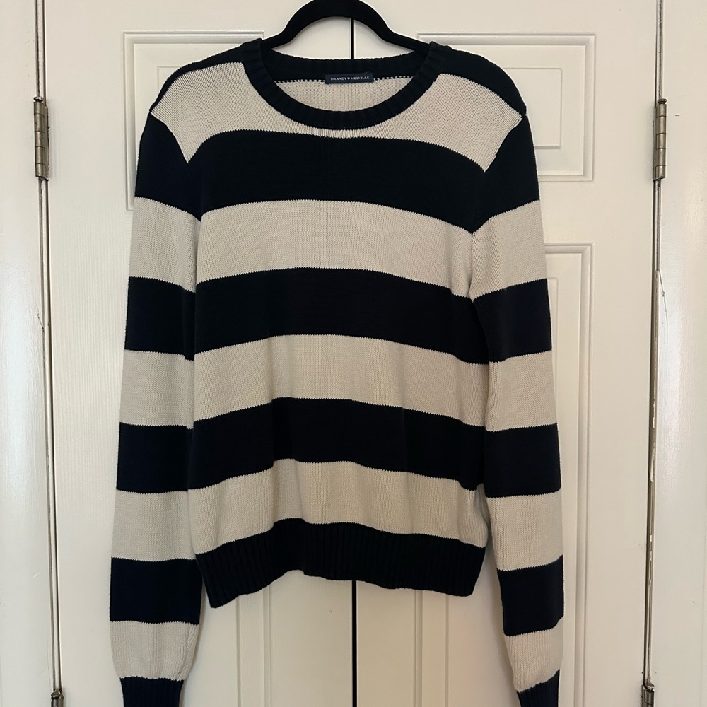 Striped Black and Cream Brandy Melville Sweater